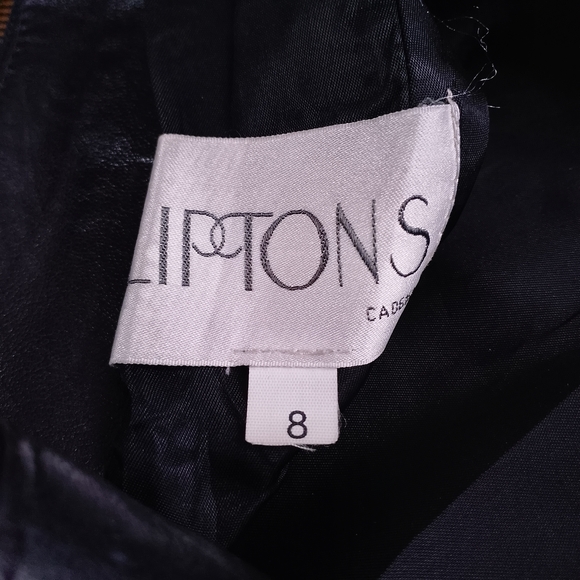 Vintage LIPTONS Black Leather Long Utility Vest Dress – Zipper Closure - Picture 3 of 8